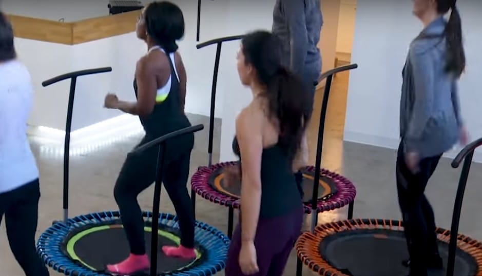 exercise on mini trampoline